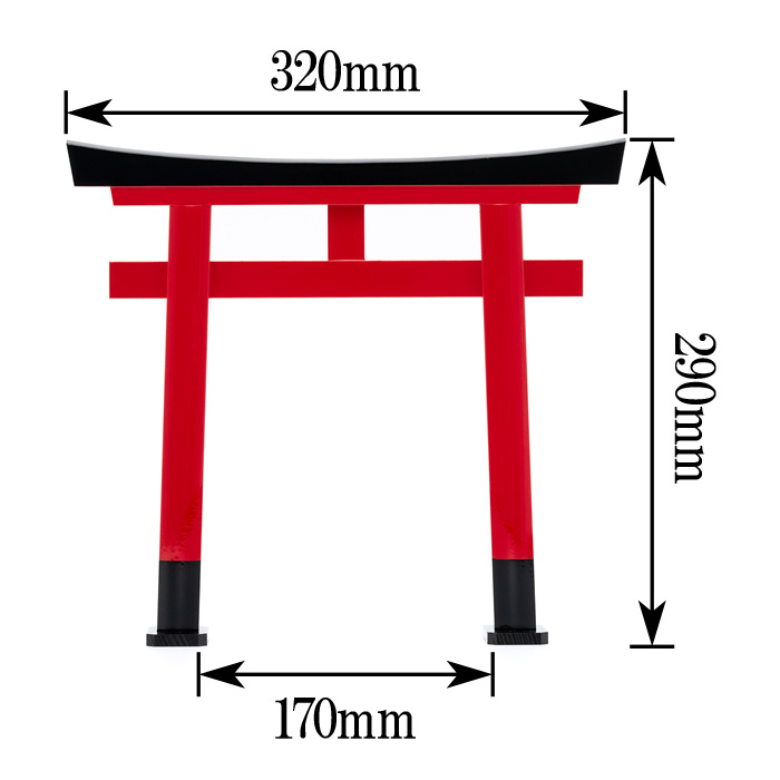 鳥居 木製朱塗 玉垣無