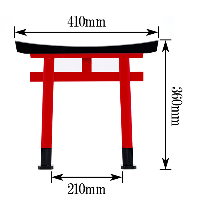 鳥居 木製朱塗 玉垣無