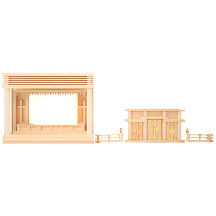 神棚 箱組三社宮 板葺 B型 中〈F-7〉