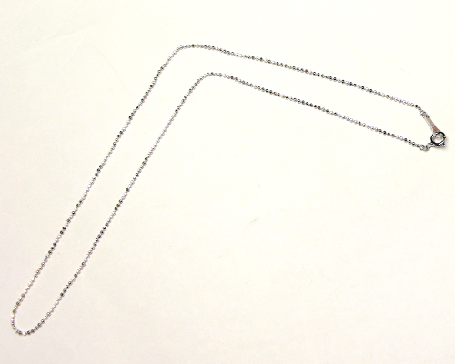 ペンダントトップ用 カットボールチェーン（金具付き） シルバー 長約400mm×φ1.2mm No.11