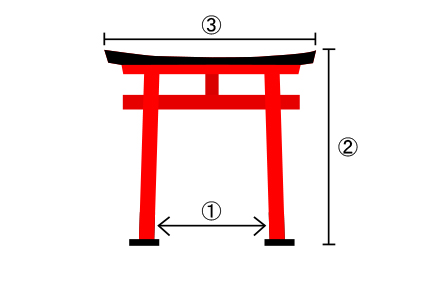 鳥居 木製朱塗